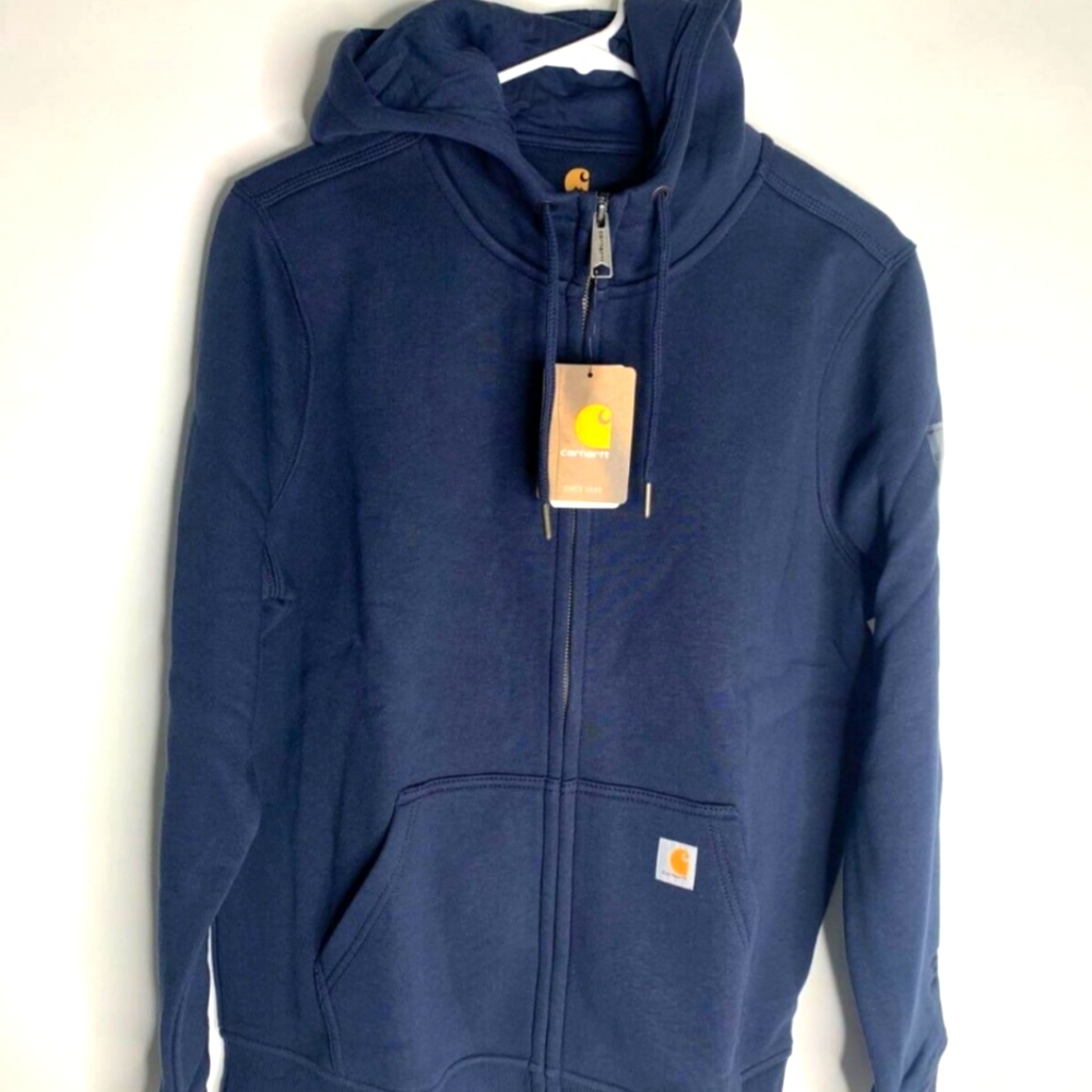 Carhartt Womens Relaxed Fit Midweight Full Zip Hoodie Sweatshirt Navy 102788